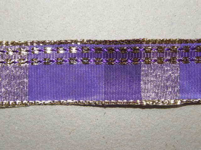 Stuha 25 mm KLÁRA s drátem fialová