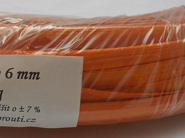 Pedigové šény barvené š. 6 mm - 125 g oranžová