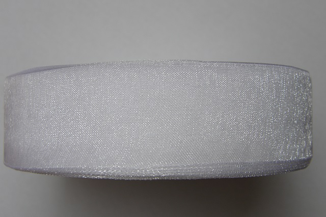 Stuha 25 mm organzová bílá
